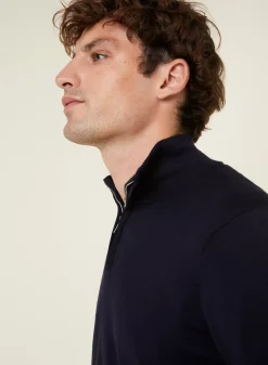Maison Montagut Pulls>Pull Col Camionneur Avec Logo En Laine Merinos - Ryan