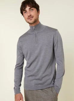 Maison Montagut Pulls>Pull Col Camionneur Avec Logo En Laine Merinos - Ryan