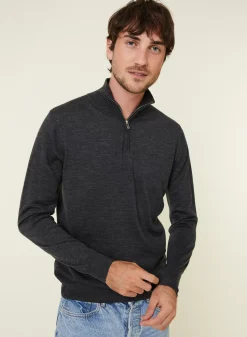 Maison Montagut Pulls>Pull Col Camionneur Avec Logo En Laine Merinos - Ryan