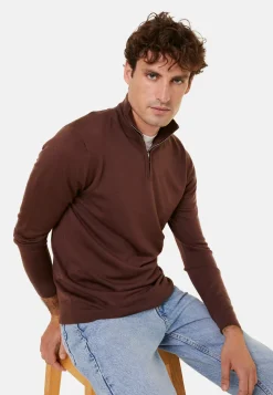 Maison Montagut Pulls>Pull Col Camionneur Avec Logo En Laine Merinos - Ryan