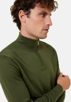 Maison Montagut Pulls>Pull Col Camionneur Avec Logo En Laine Merinos - Ryan
