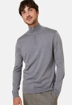 Maison Montagut Pulls>Pull Col Camionneur Avec Logo En Laine Merinos - Ryan