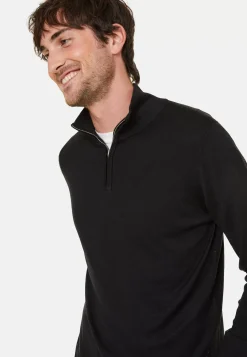 Maison Montagut Pulls>Pull Col Camionneur Avec Logo En Laine Merinos - Ryan