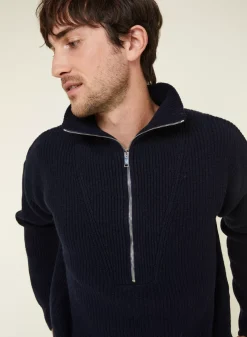 Maison Montagut Pulls>Pull Col Camionneur En Cachemire Melange - French