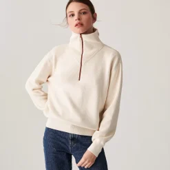 Maison Montagut Pulls>Pull Col Camionneur Zippe En Grosse Maille - Denise
