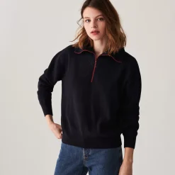 Maison Montagut Pulls>Pull Col Camionneur Zippe En Grosse Maille - Denise
