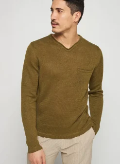 Maison Montagut Pulls>Pull Col Col Tunisien En Lin - Rubin