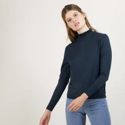 Maison Montagut Pulls>Pull Col Fantaisie En Laine Et Soie - Florina