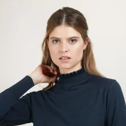 Maison Montagut Pulls>Pull Col Fantaisie En Laine Et Soie - Florina
