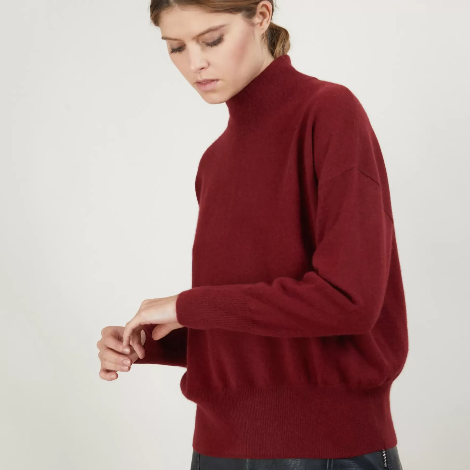 Maison Montagut Pulls>Pull Col Montant En Cachemire - Bassa
