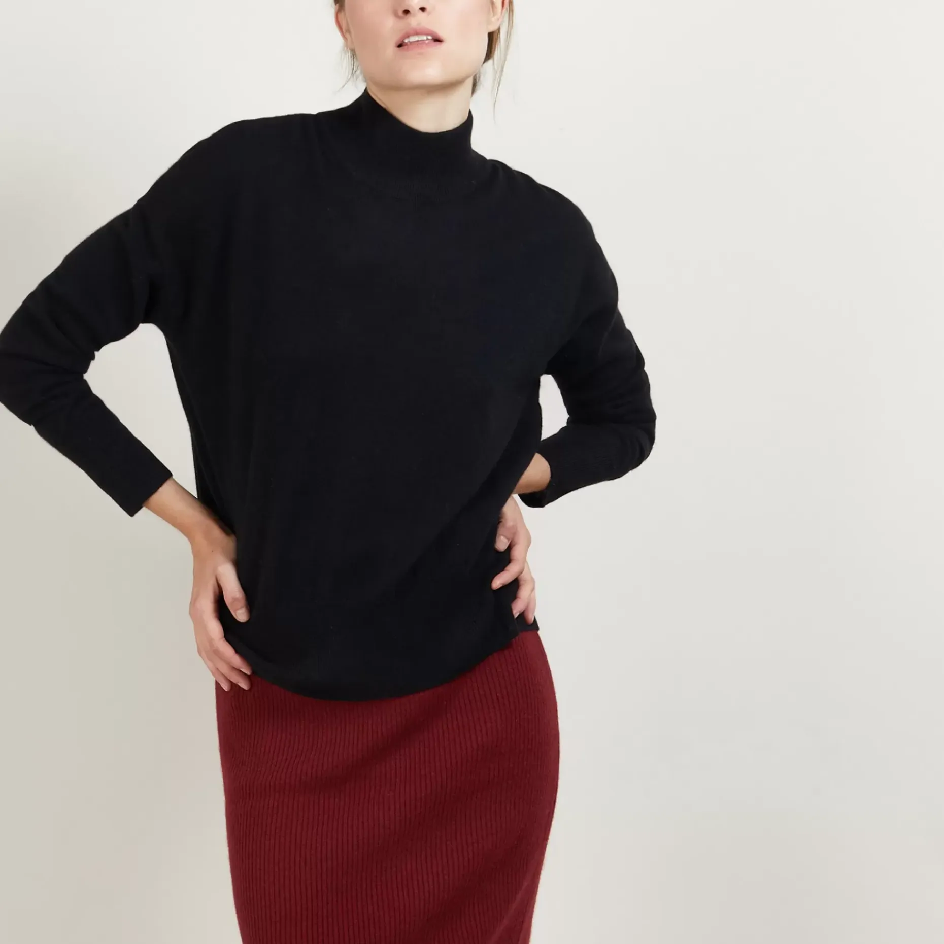 Maison Montagut Pulls>Pull Col Montant En Cachemire - Bassa