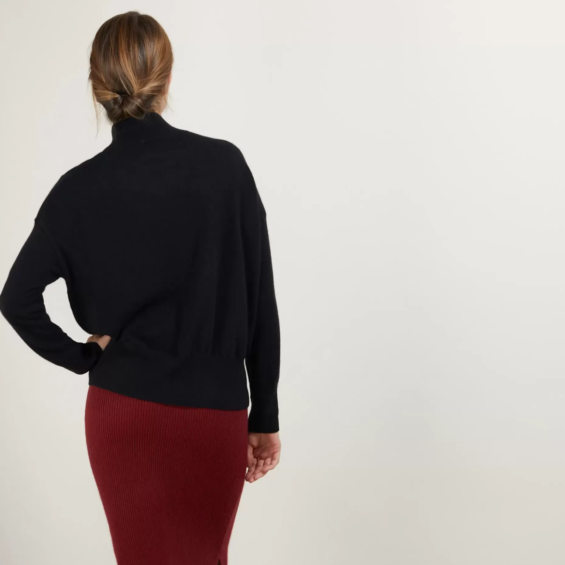 Maison Montagut Pulls>Pull Col Montant En Cachemire - Bassa