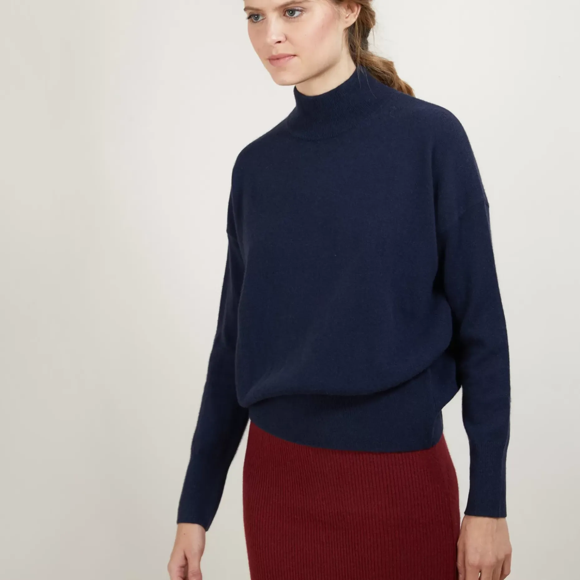 Maison Montagut Pulls>Pull Col Montant En Cachemire - Bassa