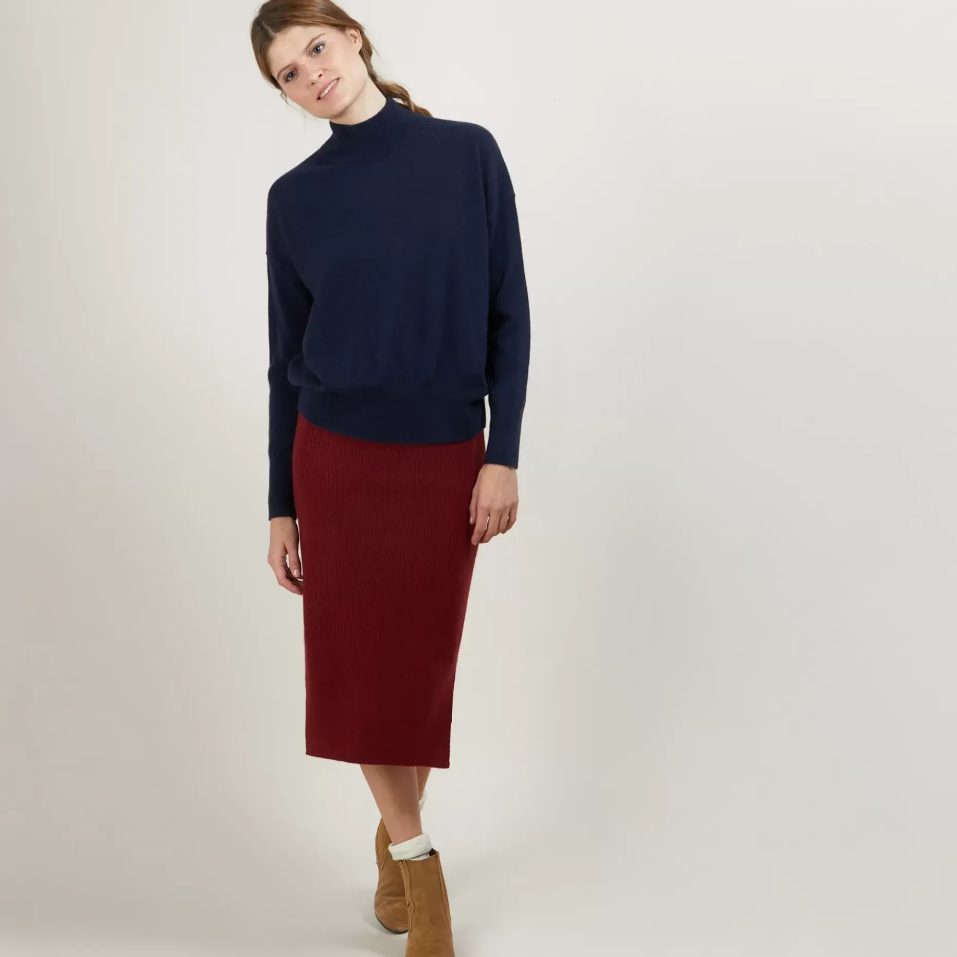 Maison Montagut Pulls>Pull Col Montant En Cachemire - Bassa