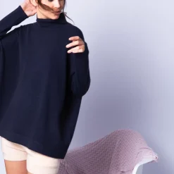 Maison Montagut Pulls>Pull Col Montant En Cachemire - Hatty Gris Pale