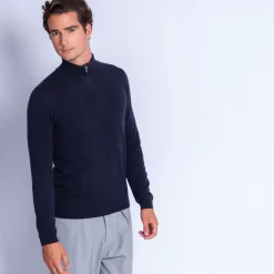 Maison Montagut Pulls>Pull Col Montant En Cachemire Zippe - Filip