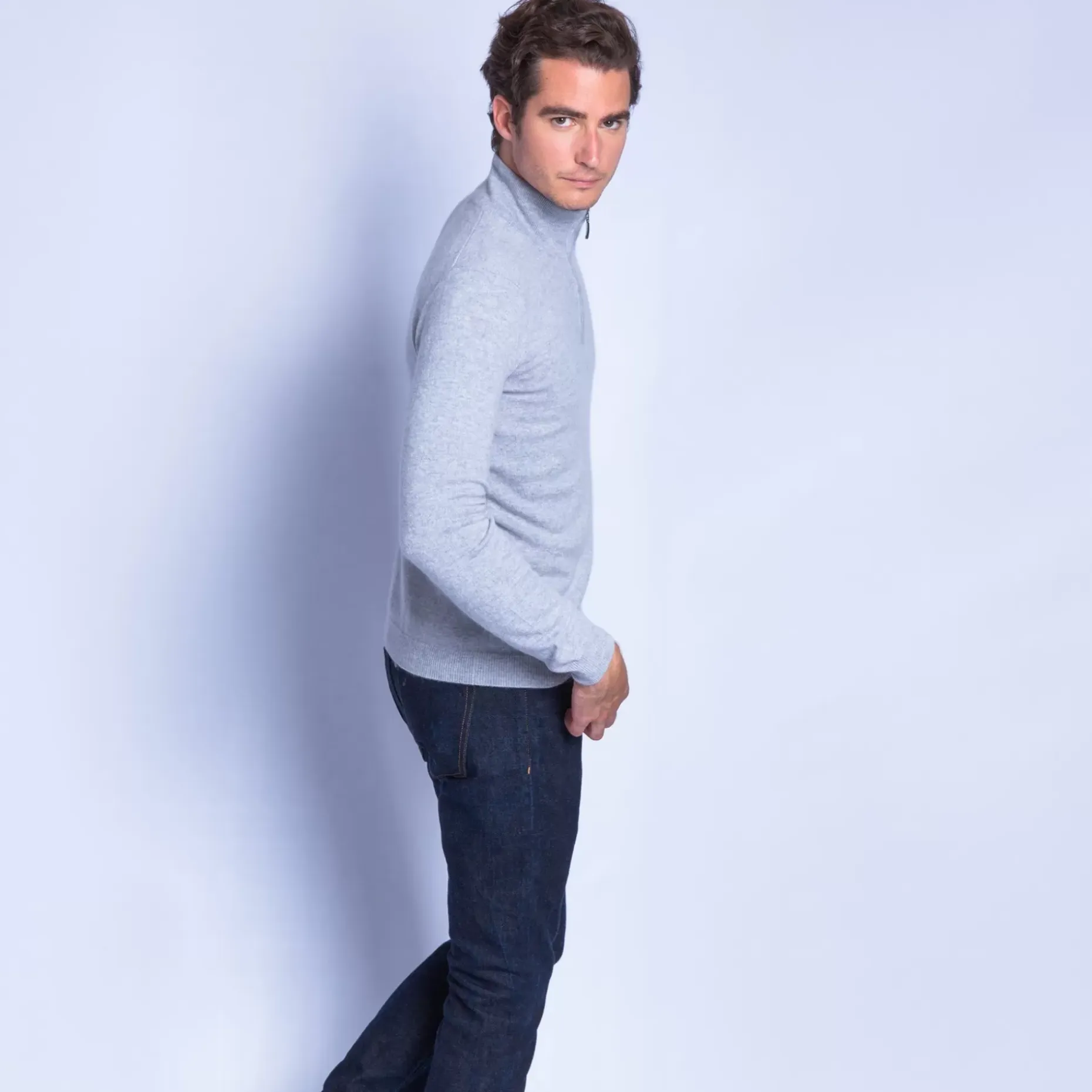 Maison Montagut Pulls>Pull Col Montant En Cachemire Zippe - Filip