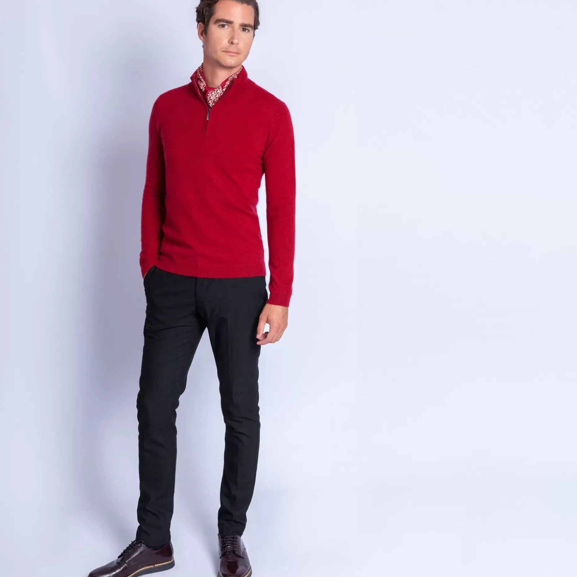 Maison Montagut Pulls>Pull Col Montant En Cachemire Zippe - Filip
