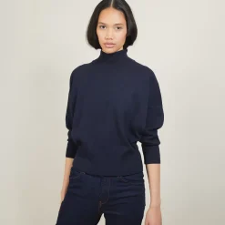 Maison Montagut Pulls>Pull Col Montant En Coton Cachemire - Fanny