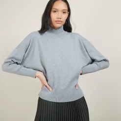 Maison Montagut Pulls>Pull Col Montant En Coton Cachemire - Fanny