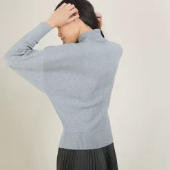 Maison Montagut Pulls>Pull Col Montant En Coton Cachemire - Fanny