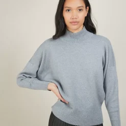 Maison Montagut Pulls>Pull Col Montant En Coton Cachemire - Fanny