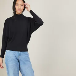 Maison Montagut Pulls>Pull Col Montant En Coton Cachemire - Fanny