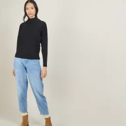 Maison Montagut Pulls>Pull Col Montant En Coton Cachemire - Fanny