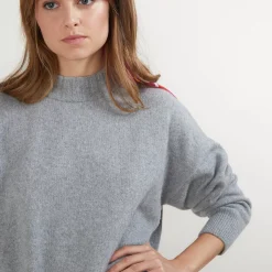 Maison Montagut Pulls>Pull Col Montant Oversize En Cachemire Melange - Glace