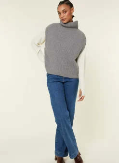Maison Montagut Pulls>Pull Col Montant Sans Manches En Cachemire Melange - Dalya