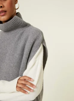 Maison Montagut Pulls>Pull Col Montant Sans Manches En Cachemire Melange - Dalya