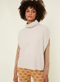 Maison Montagut Pulls>Pull Col Montant Sans Manches En Cachemire Melange - Dalya