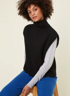 Maison Montagut Pulls>Pull Col Montant Sans Manches En Cachemire Melange - Dalya