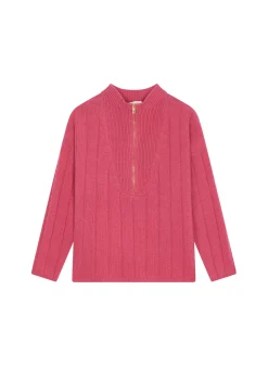 Maison Montagut Pulls>Pull Col Montant Zippe En Cachemire Melange - Lodric