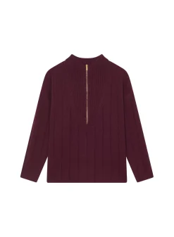 Maison Montagut Pulls>Pull Col Montant Zippe En Cachemire Melange - Lodric