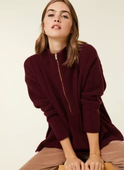 Maison Montagut Pulls>Pull Col Montant Zippe En Cachemire Melange - Lodric