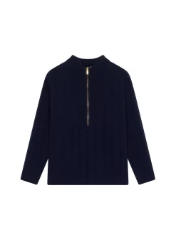 Maison Montagut Pulls>Pull Col Montant Zippe En Cachemire Melange - Lodric