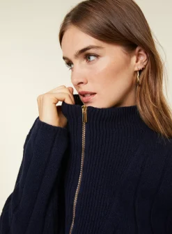 Maison Montagut Pulls>Pull Col Montant Zippe En Cachemire Melange - Lodric