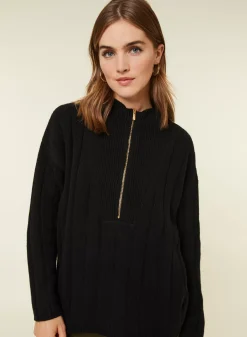 Maison Montagut Pulls>Pull Col Montant Zippe En Cachemire Melange - Lodric