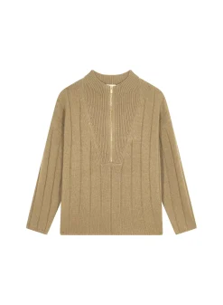 Maison Montagut Pulls>Pull Col Montant Zippe En Cachemire Melange - Lodric