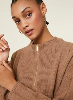 Maison Montagut Pulls>Pull Col Montant Zippe En Cachemire Melange - Lodric