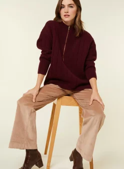 Maison Montagut Pulls>Pull Col Montant Zippe En Cachemire Melange - Lodric