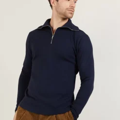 Maison Montagut Pulls>Pull Col Montant Zippe En Laine Merinos - Mae