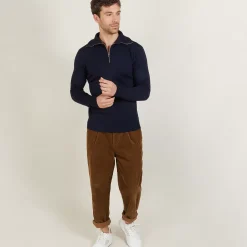 Maison Montagut Pulls>Pull Col Montant Zippe En Laine Merinos - Mae