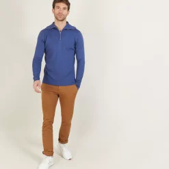 Maison Montagut Pulls>Pull Col Montant Zippe En Laine Merinos - Mae