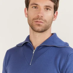 Maison Montagut Pulls>Pull Col Montant Zippe En Laine Merinos - Mae