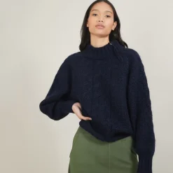 Maison Montagut Pulls>Pull Col Montant Zippe En Mohair - Gilda