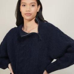 Maison Montagut Pulls>Pull Col Montant Zippe En Mohair - Gilda