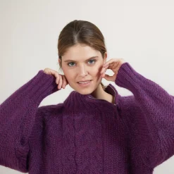 Maison Montagut Pulls>Pull Col Montant Zippe En Mohair - Gilda