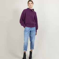 Maison Montagut Pulls>Pull Col Montant Zippe En Mohair - Gilda
